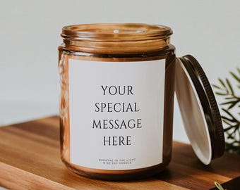 Custom Message Candle Gift, Personalized Soy Candle with Your Words, Meaningful Birthday, Milestone or Thank You Gift for Her