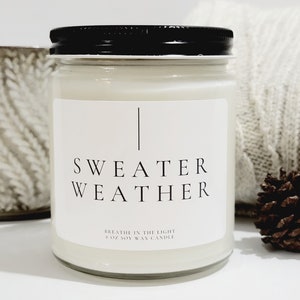 Cozy Sweater Season Soy Wax Candle Fall Candle Gifts Christmas Gifts Holiday Candles Autumn Scented Candle Natural Wax Candle