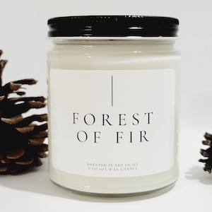 Forest of Fir Candle Handpoured Soy Candle Winter Candles Christmas Candles Fresh + Woodsy Gift for the Traveler Nautral Candles