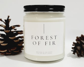 Forest of Fir Candle Handpoured Soy Candle Winter Candles Christmas Candles Fresh + Woodsy Gift for the Traveler Nautral Candles