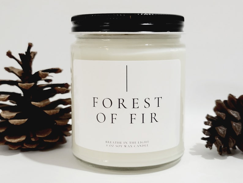 Forest of Fir Candle Handpoured Soy Candle Winter Candles Christmas Candles Fresh Woodsy Gift for the Traveler Nautral Candles image 1