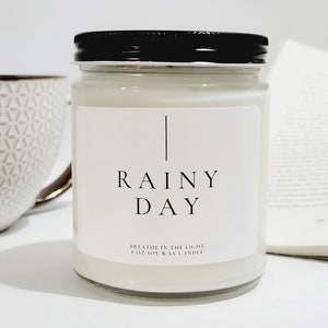 Fresh Rain Scented Candle, Bathroom Decor, Rainy Day Candle, Personalized Spa Gift for Friend