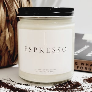 Coffee Scented Soy Candle Coffee lover gift Birthday Candle Gift Espresso Candle Coffee Shop Fresh Coffee Candle