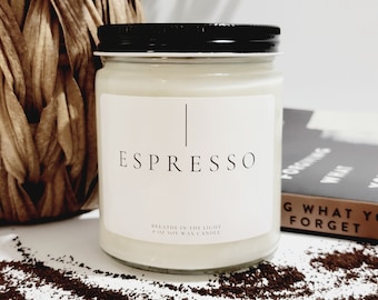 Coffee Scented Soy Candle Coffee lover gift Birthday Candle Gift Espresso Candle Coffee Shop Fresh Coffee Candle