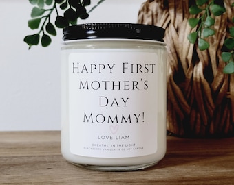 Personalized First mother's Day Gift, Thoughtful First Mother's Day Gift Ideas, First Mother's Day Presents, Soy Candle Gift for Mommy