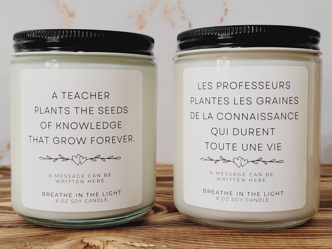 Teacher Appreciation Gift, Personalized Candle, Gift for Teacher ...