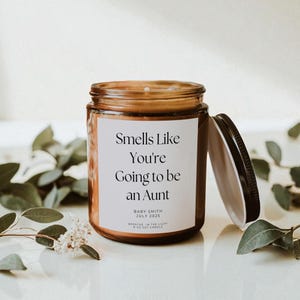 Aunt Pregnancy Announcement Gift, Aunt to Be Candle, Baby Due Date, Custom Announcement for Aunt and Uncle Pregnancy Announcement