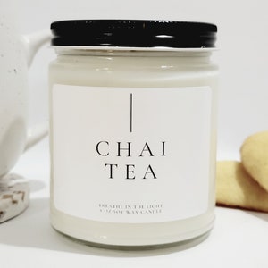 Vanilla Chai Tea Soy Wax Candle Reading Candle Cozy Home Gift for Women Personalized Candle Housewarming Candle Gift for Her Fall Home Decor