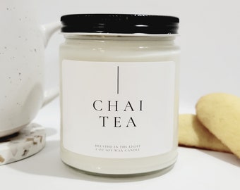 Vanilla Chai Tea Soy Wax Candle Reading Candle Cozy Home Gift for Women Personalized Candle Housewarming Candle Gift for Her Fall Home Decor