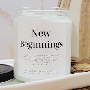 New Beginnings Candle Gift for Her, New Chapter Gift, Job Promotion Gift, Sobriety Gift, Wax Candle, New Job Gift, New Start, Friend Gift