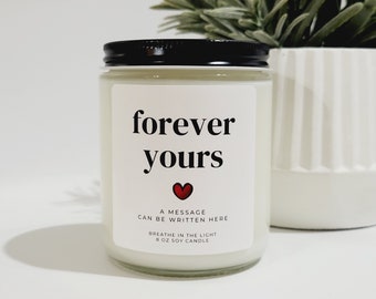 Forever Yours Candle Gift for Wife Husband Gift for Wedding Anniversary Gift for Valentines Day Gift for Her, Love Candle Gift for Her