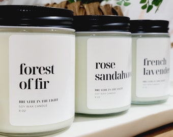 Buy 5 Get 1 8 oz Free Soy Candle Set Custom Candle Gift Container Jar Candles Wholesale Candles Gift for Her, Gift for Him