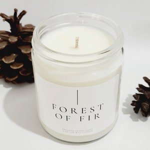 Forest of Fir Candle Handpoured Soy Candle Winter Candles Christmas Candles Fresh Woodsy Gift for the Traveler Nautral Candles image 3