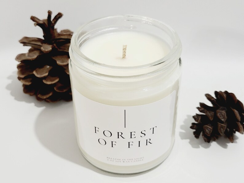 Forest of Fir Candle Handpoured Soy Candle Winter Candles Christmas Candles Fresh Woodsy Gift for the Traveler Nautral Candles image 3