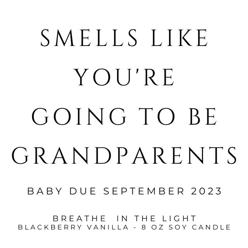 Pregnancy Anouncement Gift for Grandparents, Personalized Pregnancy Announcement Gift, Grandparents to Be Candle Gifts, Soy Wax Candle image 4