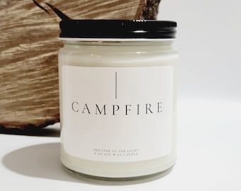 Campfire Smoke Scented Candle Soy Candles Winter Candles Fall Candle Gifts Camping Lover Gifts