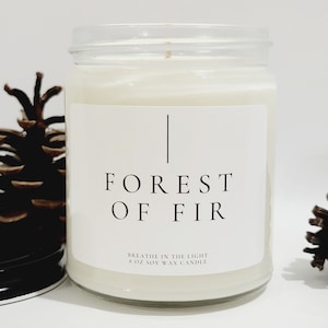 Forest of Fir Candle Handpoured Soy Candle Winter Candles Christmas Candles Fresh Woodsy Gift for the Traveler Nautral Candles image 2