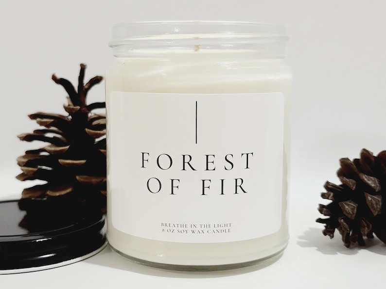 Forest of Fir Candle Handpoured Soy Candle Winter Candles Christmas Candles Fresh Woodsy Gift for the Traveler Nautral Candles image 2