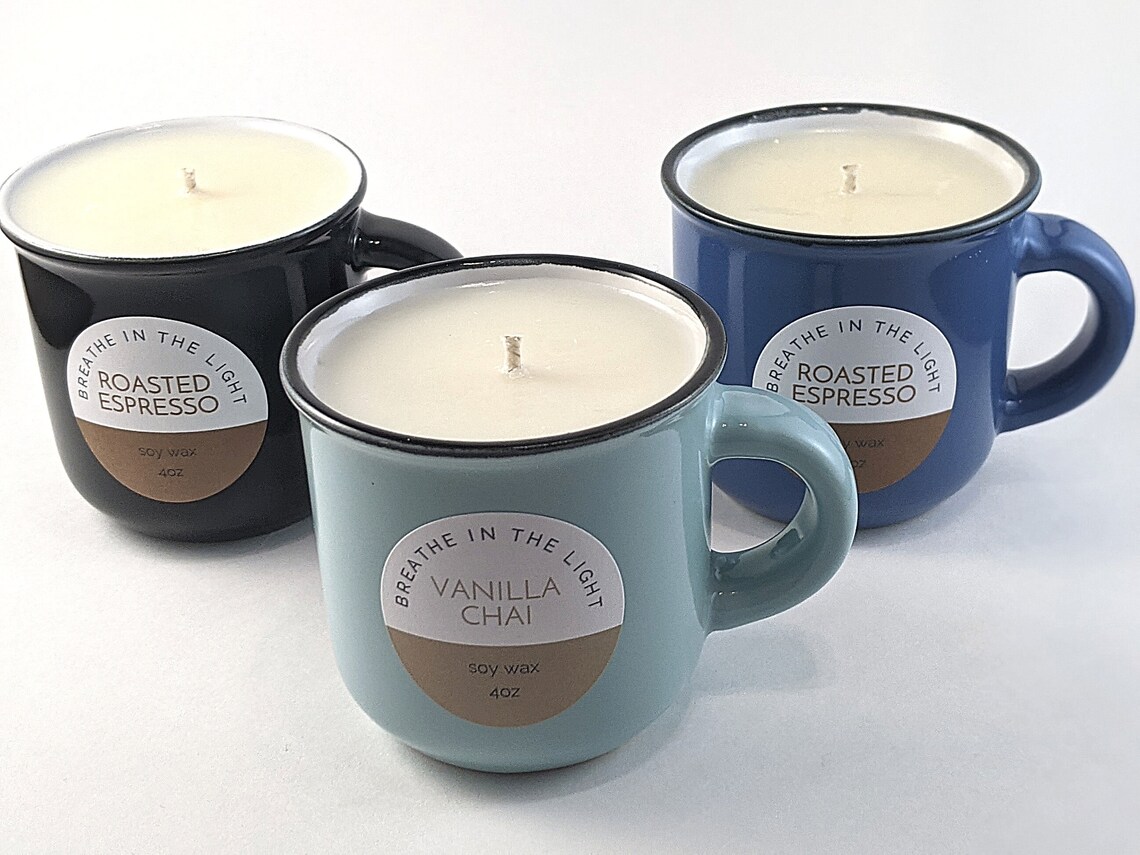 Mini Mug Candle Soy Candle Candles 4oz Mug Scented Etsy