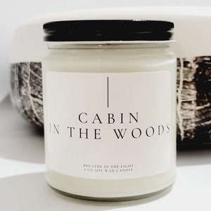 Cabin in the Woods Soy Candle Fall Soy Candle Handmade Soy Wax Candles for Fall Amber Jar Candle Nordic Decor