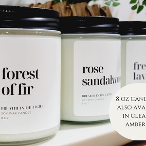 Forest of Fir Candle Handpoured Soy Candle Winter Candles Christmas Candles Fresh Woodsy Gift for the Traveler Nautral Candles image 6