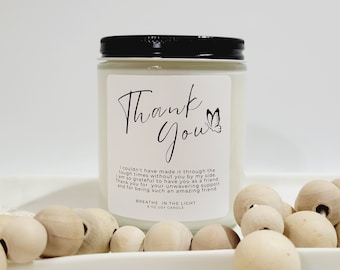 Personalized Thank You Gift, Appreciation Gifts for Employees, Teacher Appreciation Gifts for Women, Friendship Gift, Scented Soy Wax Candle