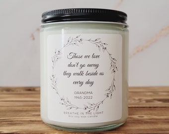 Memorial Candle, Loss of Loved One Candle, Sympathy Gift, Condolence Gift, Celebration of Life Favors, Funeral Favors for Guests