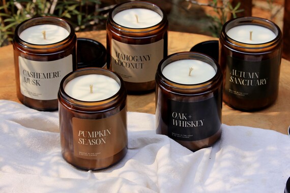 Handmade Fall Candles Gifts, Autumn Soy Candle Set, Cozy Fall Home Decor, Thanksgiving Favors for Guests Family