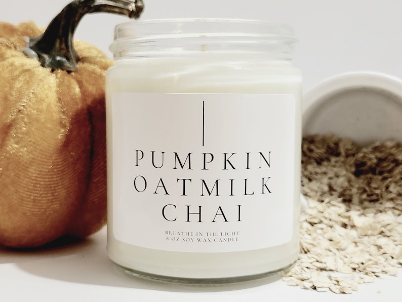 Pumpkin Chai Candle Cozy Fall Candles for Fall Gifts Personalized Hostess Gift Thanksgiving Decor Natural Soy Candles image 1