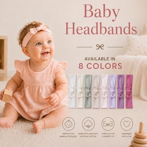 Rosetthårband för babyn | OEKO-TEX bomullsjersey | Mixa och matcha vårfärger | Present till nyfödd flicka | Present till babyshowern