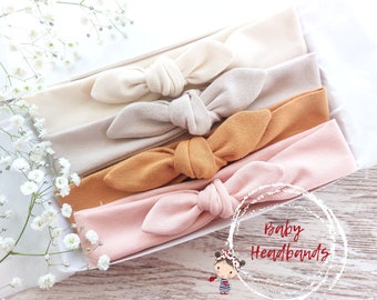 Baby Bow Headbands | OEKO-TEX Cotton Jersey | Make Your Own Set | All Sizes | Newborn & Baby Girl Gift | Baby Shower Gift