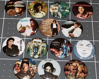 14 Michael Jackson Buttons 1 inch Mini Button Pin Pins Vinyl LP Covers - LOT A