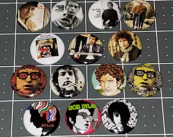 14 Bob Dylan Buttons 1 Inch Button Pin Pins Mini Albums Vinyl LP Covers LOT A