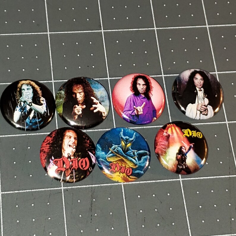 14 DIO Buttons Pin Buttons Mini Vinyl LP Covers 1 Inch Pins Ronnie ...