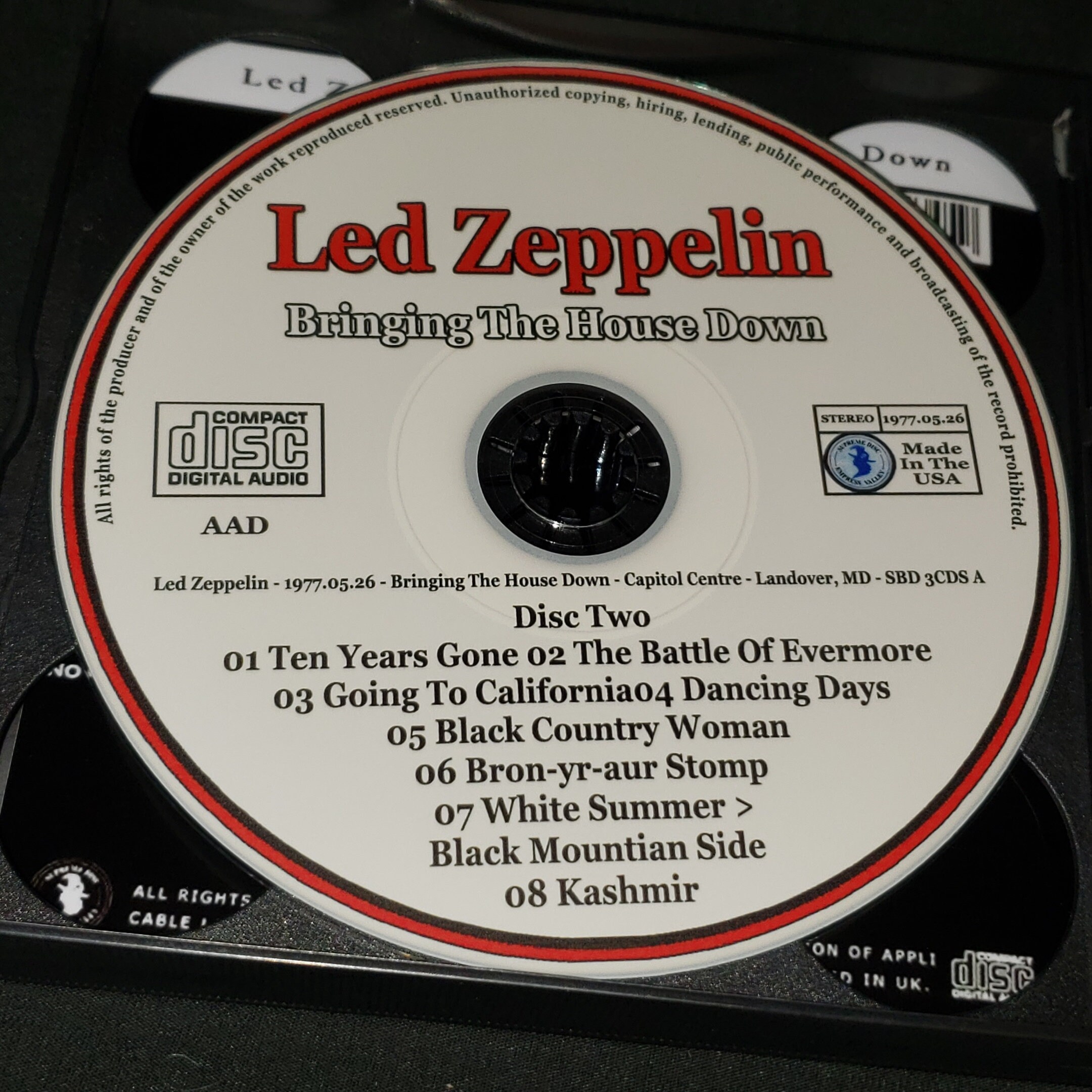 Led Zeppelin 3 CD Set Bringing the House Down Live 1977 in 