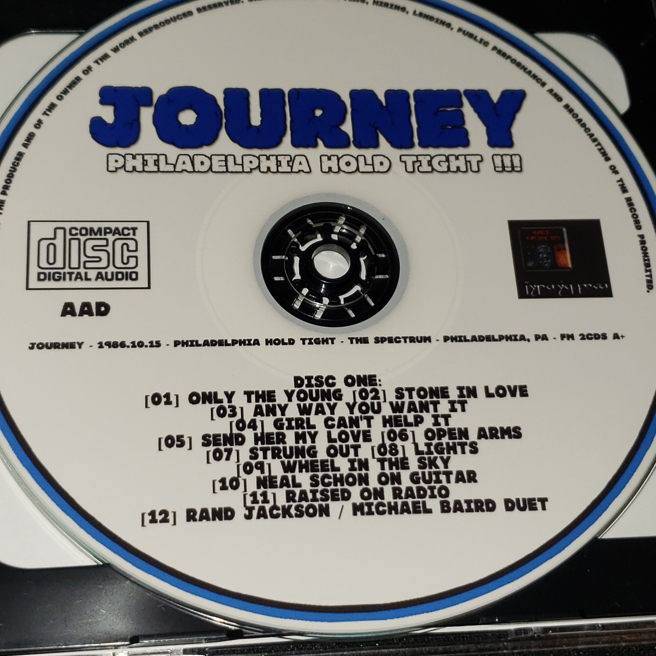 Journey Live 2 CD Set Philly Hold Tight Live in Philadelphia 1986