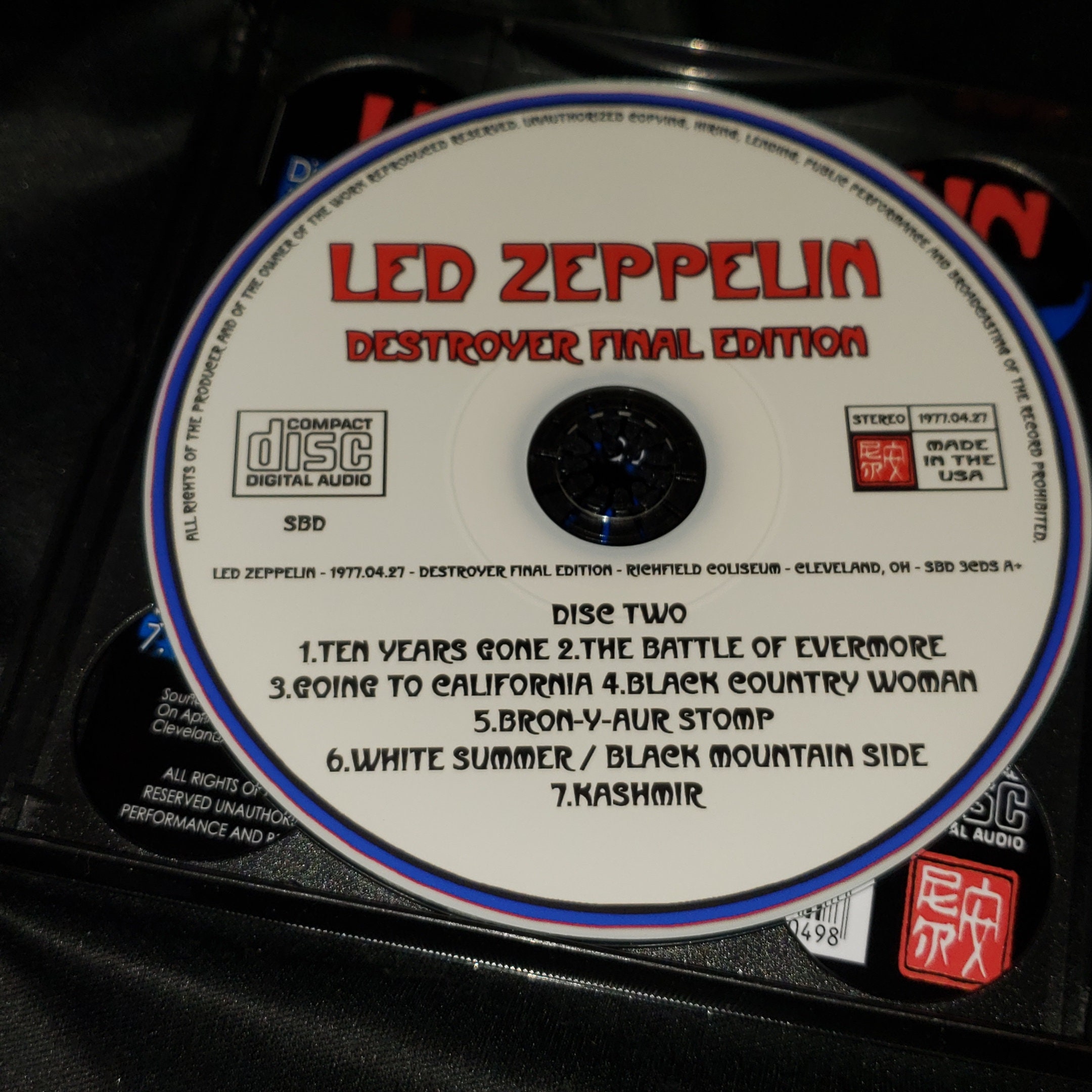 Led Zeppelin 3 CD Set Destroyer Final Edition Live 1977 in