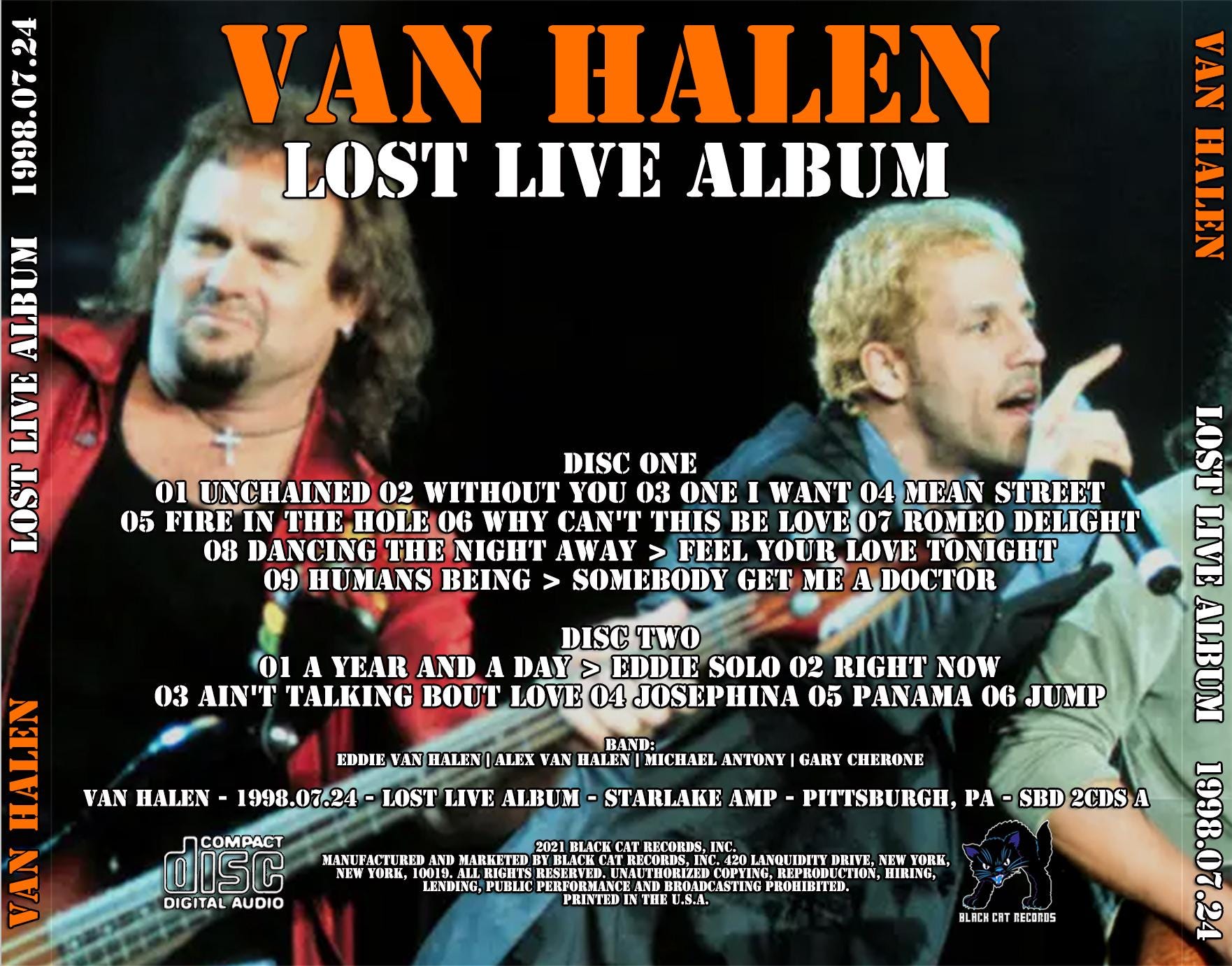 Van Halen 2 CD Set Lost Live Album 1998 With Gary Cherone in 
