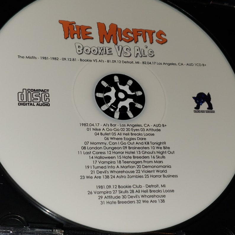 Misfits 1 CD Bookie VS Al's Two shows Detroit 81 and LA 82 Danzig Samhain image 6