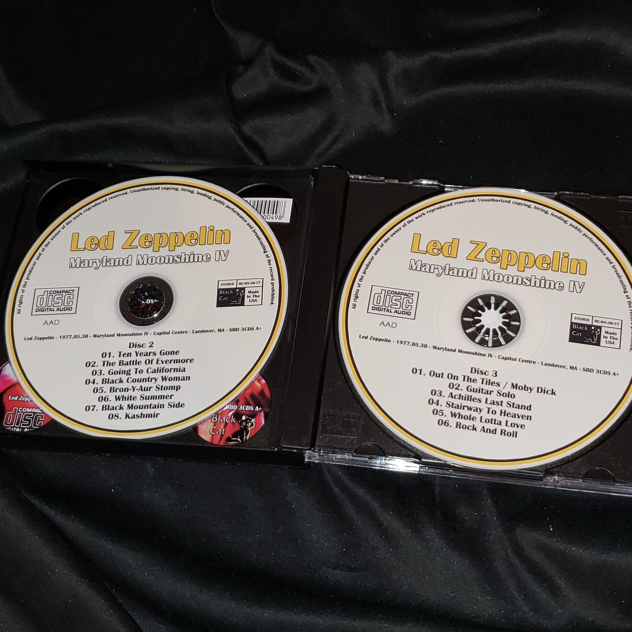 Led Zeppelin 3 CD Set Live 1977 in Landover Maryland Moonshine IV