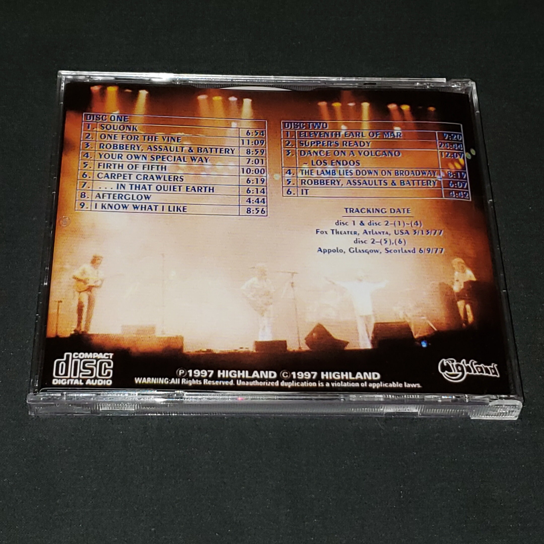 Genesis Live 1977 2 CD Set Second Nature at the Fox Theater