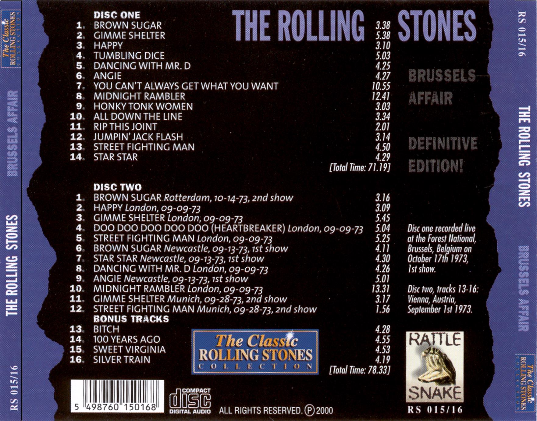 Rolling Stones Live 2 CD Brussels Affair Live in Brussels, Belgium