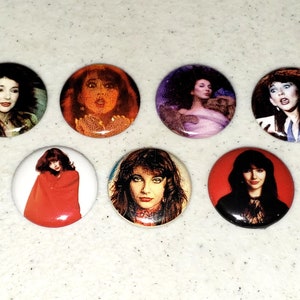 7 Kate Bush Buttons Button Pin Pins Mini Album LP Record Covers Replica Hounds of Love Dance Red Makeup - LOT B