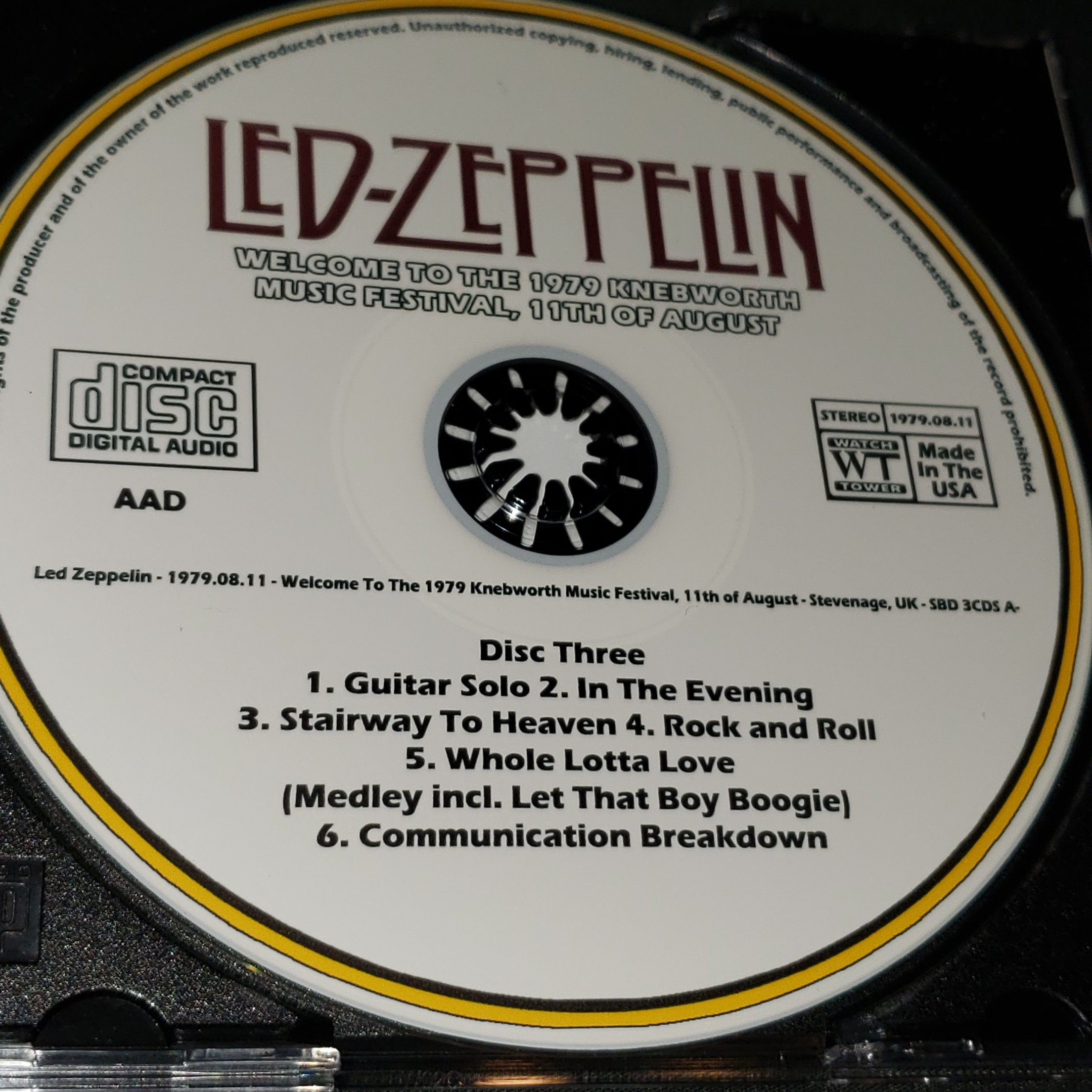 Led Zeppelin 3 CD Set Welcome to 2nd Weekend Knebworth Festival