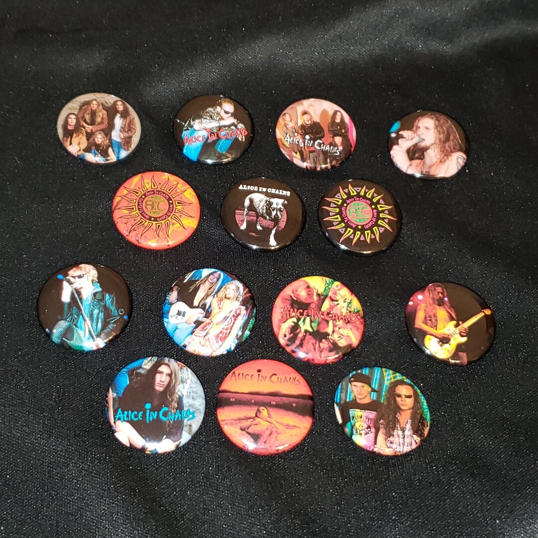 14 Alice in Chains Buttons Pin Buttons Mini Vinyl LP Covers 1 Inch Pins ...