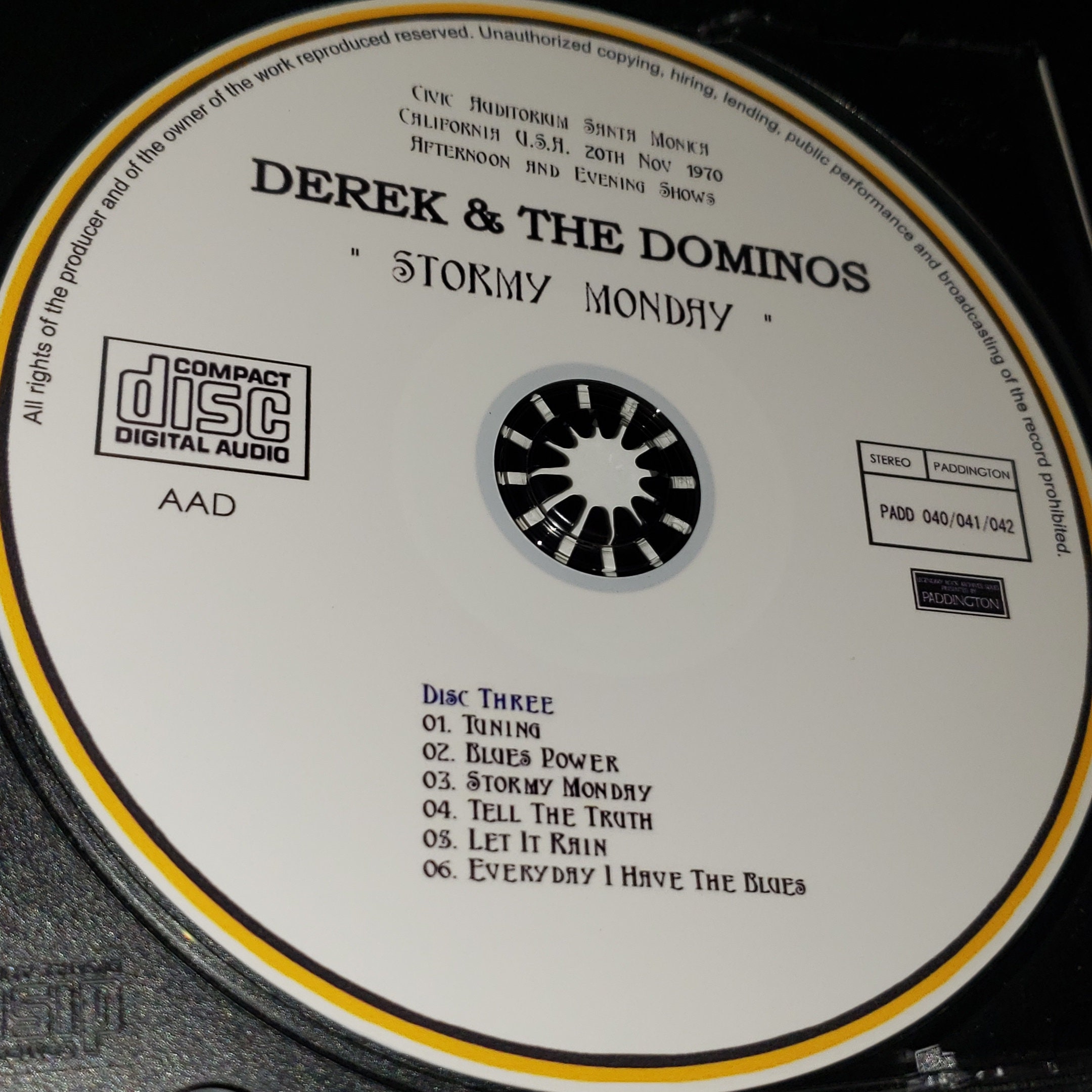 Eric Clapton Derek & Dominos 3 CD Stormy Monday Live in Santa