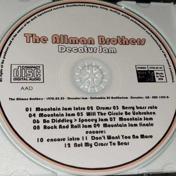 Allman Brothers Band Live 1 CD Columbia High School Decatur GA Jam