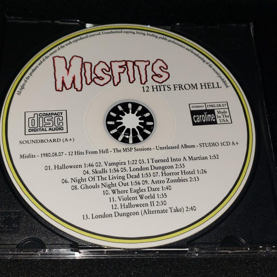 Misfits Live 1 CD 12 Hits From Hell the MSP Sessions August 7 1980