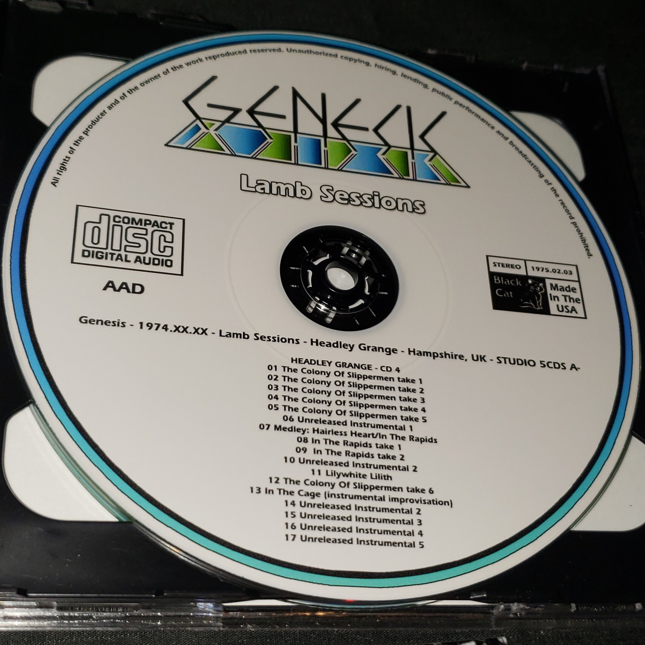Genesis Live 5 CD Set Lamb Sessions 1974 at Headley Grange