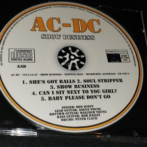 AC/DC Live 1 CD Show Business W Bon Scott Live Fm in Melbourne ...